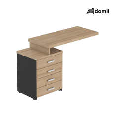 Mesa apoio gaveteiro 4 gavetas pérola