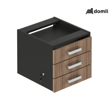 Gaveteiro Fixo 3 Gavetas Prata Gaveteiro Fixo 3 Gavetas Prata