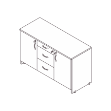 Credenza 1 gaveta 2 pastas suspensa diamante