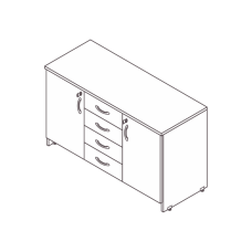 Credenza 4 gavetas diamante