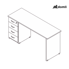 Mesa diretor / gerente gaveteiro pedestal 4 gavetas diamante pé painel