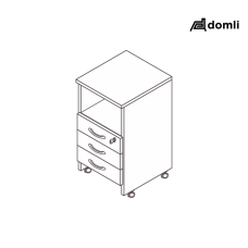 Gaveteiro volante 3 gavetas vão diamante Gaveteiro volante 3 gavetas vão diamante