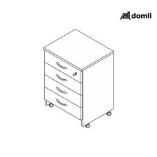 Gaveteiro volante 4 gavetas diamante Gaveteiro volante 4 gavetas diamante