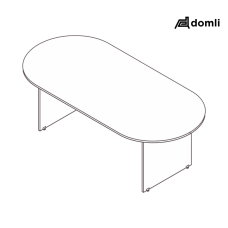 Mesa reunião oval diamante pé painel