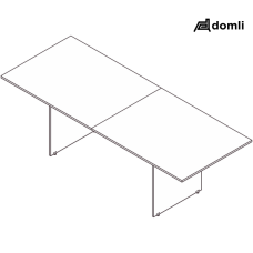 Mesa reunião retangular bipartida diamante pé painel