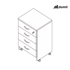 Gaveteiro volante 4 gavetas estreito plus Gaveteiro volante 4 gavetas estreito plus