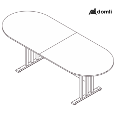 Mesa reunião oval bipartida plus