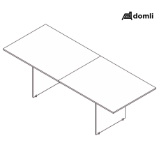 Mesa reunião retangular bipartida plus pé painel